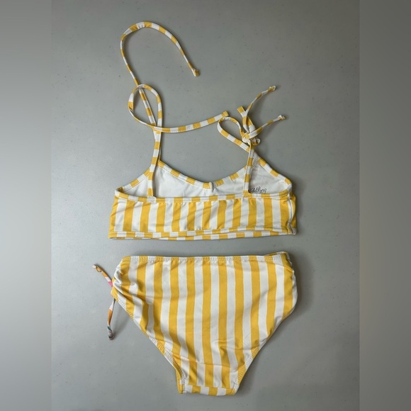 Well Dressed Wolf Wildling Dainty Bikini: Yellow Cabana Stripe Size 8 - Picture 4 of 4